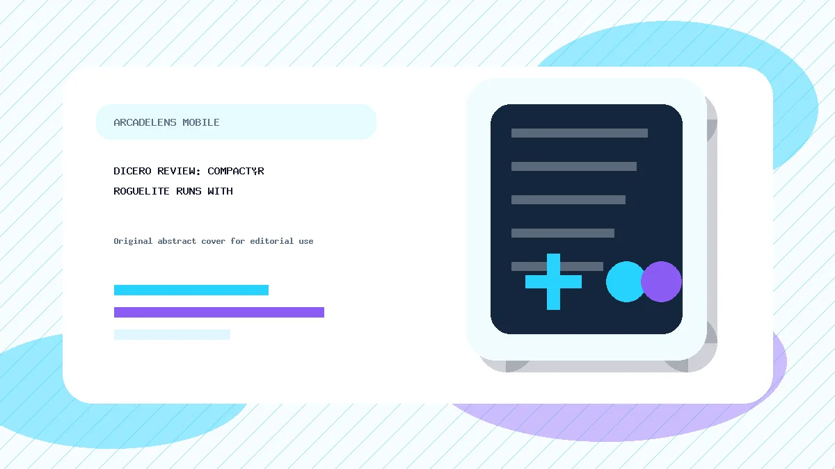 Dicero Review: Compact Roguelite Runs With Clean Touch Design abstract editorial cover